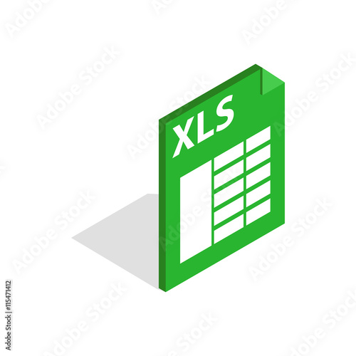 Foto File format xls icon in isometric 3d style isolated on white background