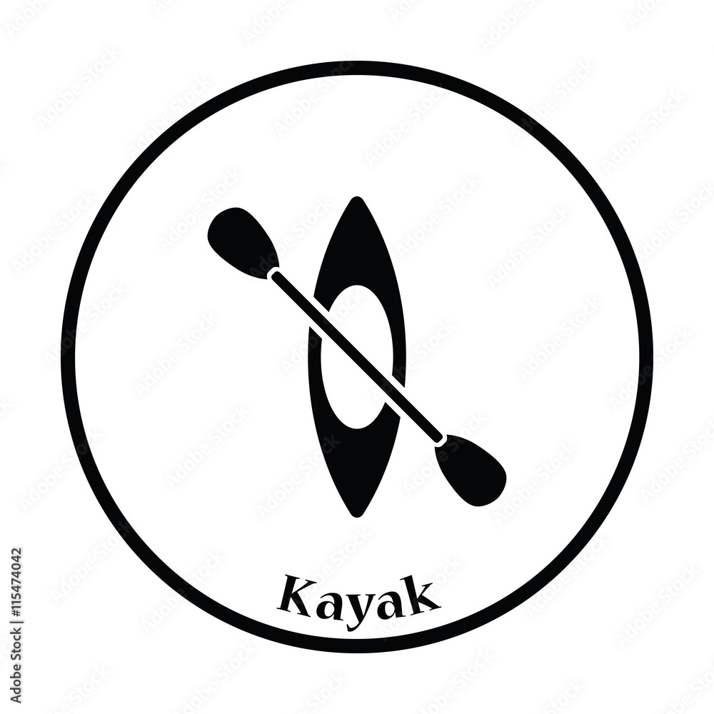 Kayak and paddle icon Kayak and paddle icon