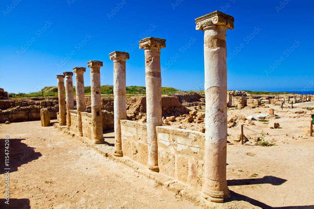 Saranta Kolones or Forty Columns castle is a ruined medieval fortress inside the Paphos Archaeological Park on Cyprus Saranta Kolones or Forty Columns castle is a ruined medieval fortress inside the Paphos Archaeological Park on Cyprus