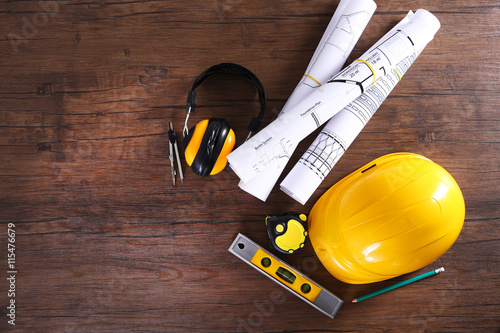Construction blueprints wit...