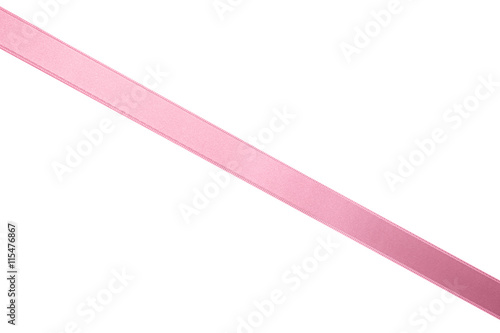 Pink ribbon on white background