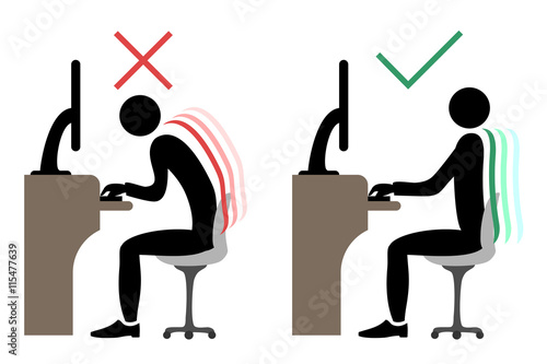 correct office back sitting