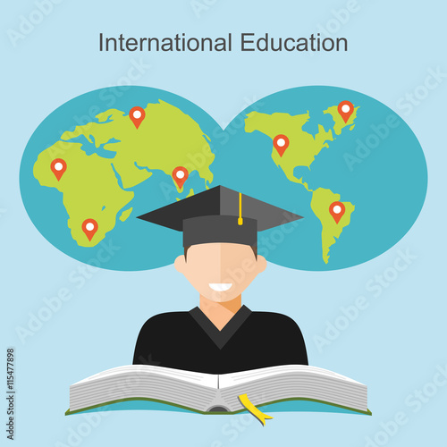 International education flat design illustrator.
