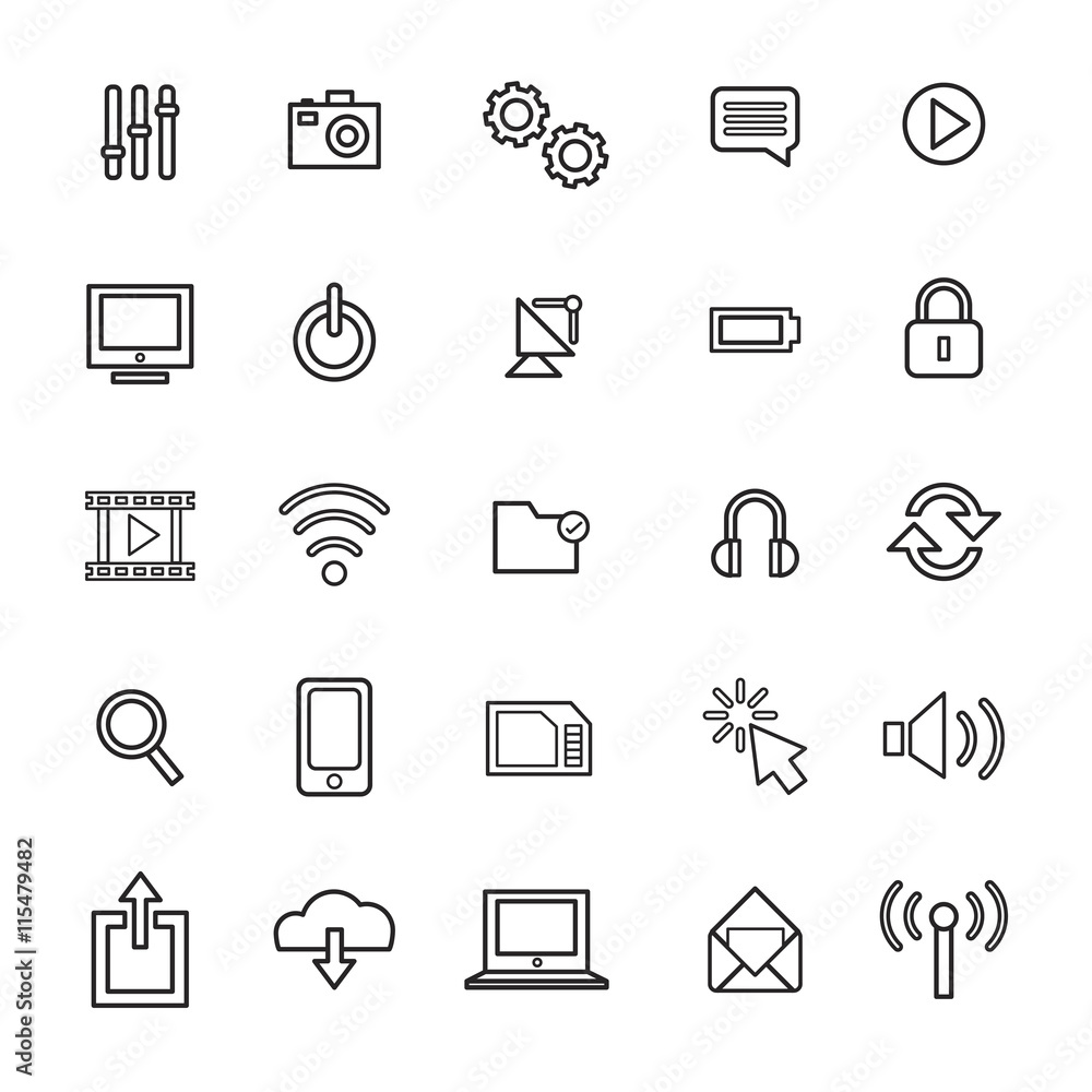 Vector Illustration UI Technology Icon Concept Vector Illustration UI Technology Icon Concept