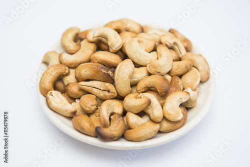 roasted cashews nut on dish