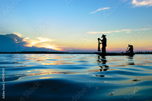asian fisherman silhouette