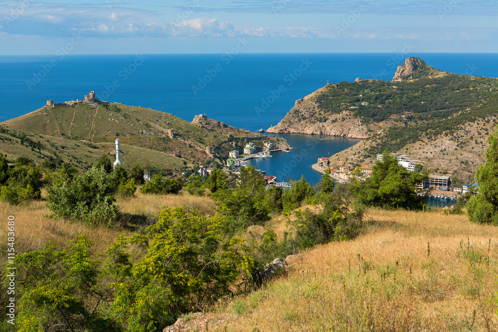 Fototapeta premium Balaklava is popular Crimean resort. Bay former submarine base.