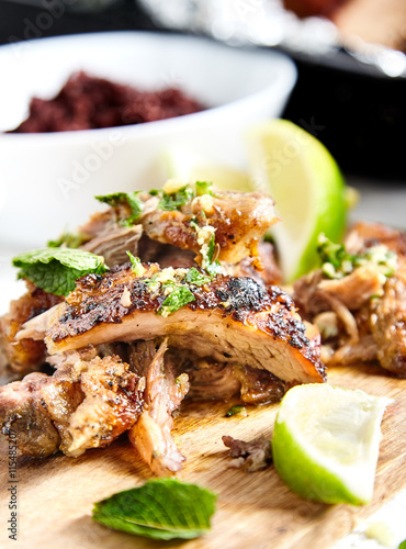 Cuban style slow roasted pork shoulder