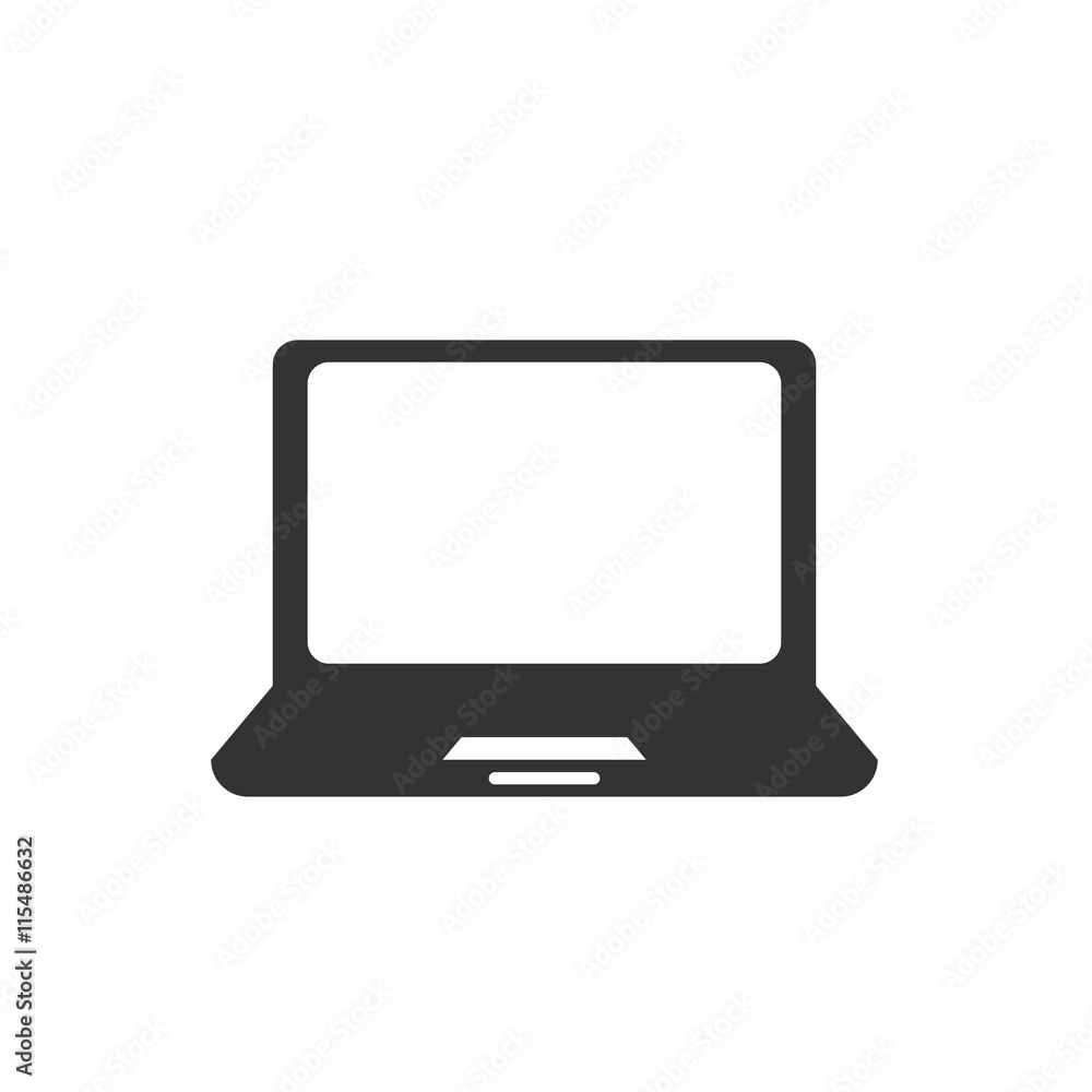 Laptop icon. Simple flat logo of laptop on white background. Vector illustration. Laptop icon. Simple flat logo of laptop on white background. Vector illustration.