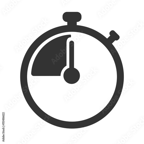 Stopwatch icon. Simple flat logo of stopwatch on white background. Vector illustration.