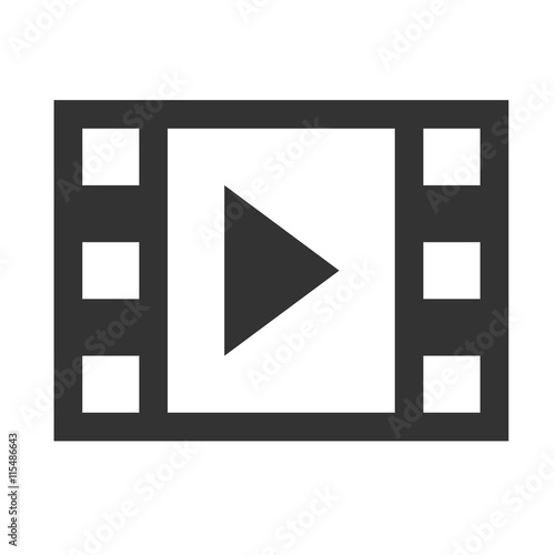 Movie icon. Film sign. Simple flat logo of movie film media sign on white background. Vector illustration.