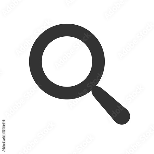 Magnifier icon. Vector illustration of magnifier. Flat logo of magnifier isolated on white background.