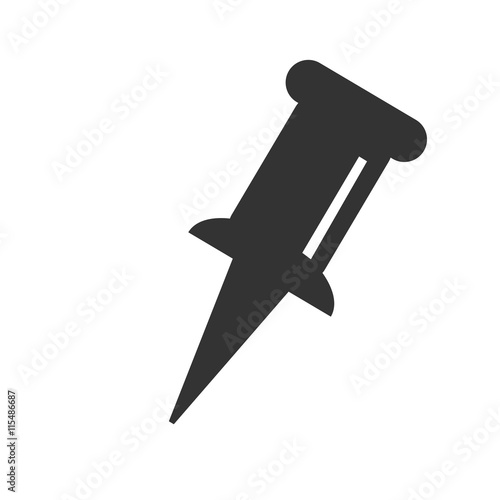 Pushpin icon. Pushpin sign. Simple flat logo of pushpin on white background. Vector illustration.