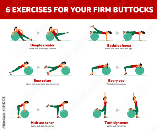 Aerobic icons. Firm buttocks