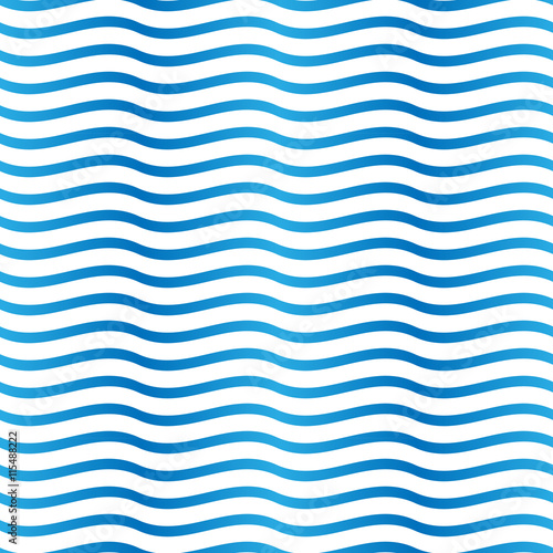 Seamless blue and white background pattern. Suitable for fabric, greeting card, advertisement, wrapping. Bright and colorful abstract ocean waves