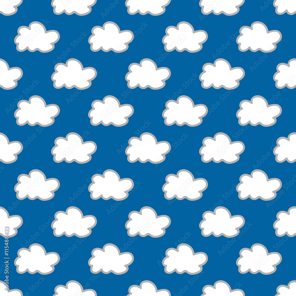Seamless cloud background. Hand drawn pattern. Suitable for fabric, greeting card, advertisement, wrapping. Bright and colorful cloudy seamless pattern Seamless cloud background. Hand drawn pattern. Suitable for fabric, greeting card, advertisement, wrapping. Bright and colorful cloudy seamless pattern