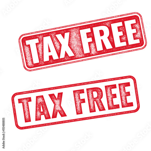 Tax free grunge rubber stamp isolated on white