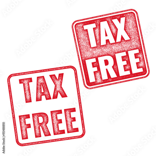 Tax free grunge rubber stamp isolated on white