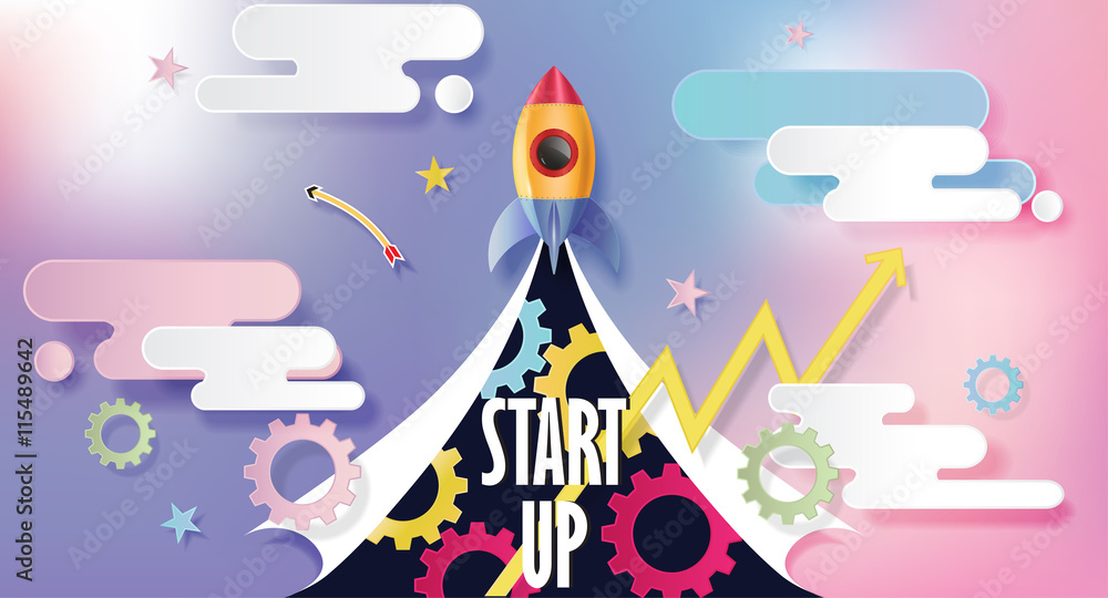 Business startup , new project. paper cut design style modern vector illustration. Business startup , new project. paper cut design style modern vector illustration.