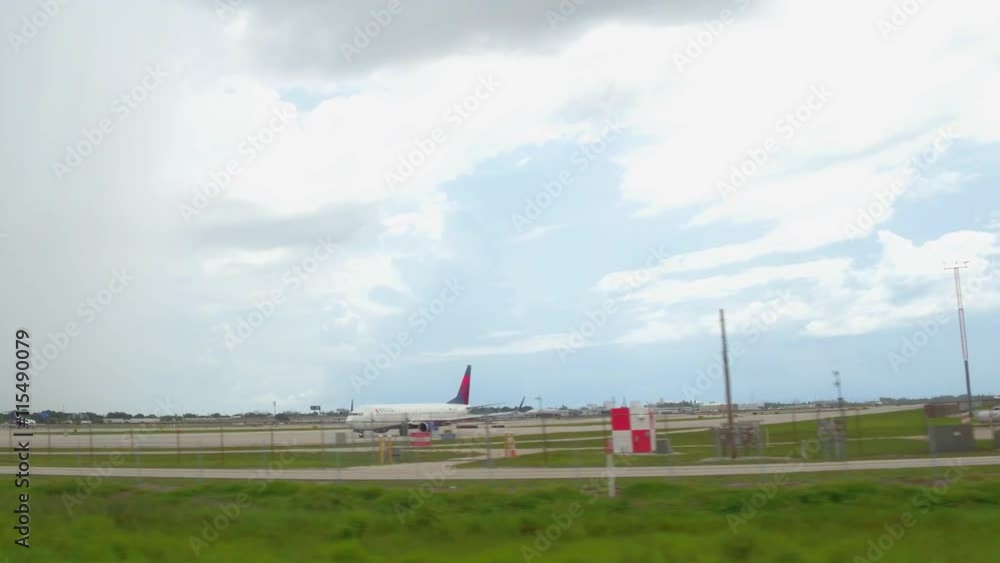 Motion video of airplanes taxiing on the runway Motion video of airplanes taxiing on the runway