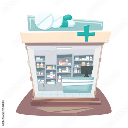 Pharmacy store interior