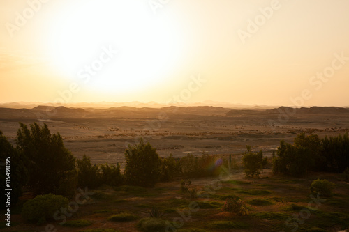 sunset in the desert, the Egyptian landscape