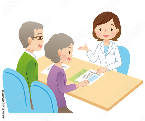 説明する医者　患者　医療