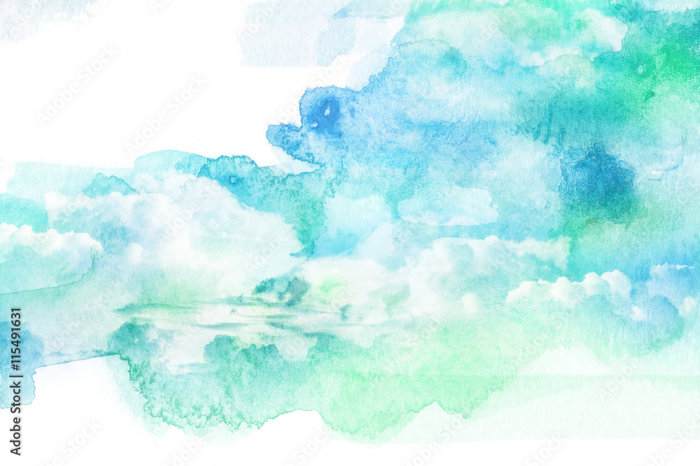 Obraz Watercolor illustration of cloud.