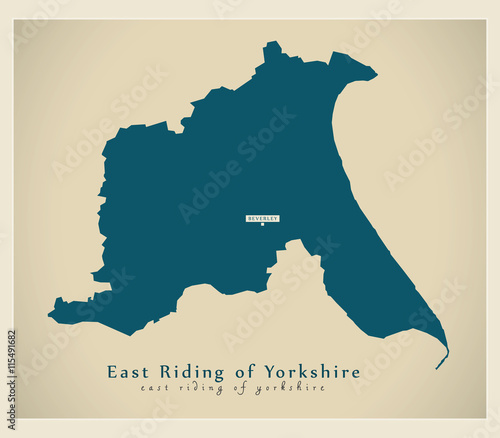 Modern Map - East Riding of Yorkshire unitary authority England