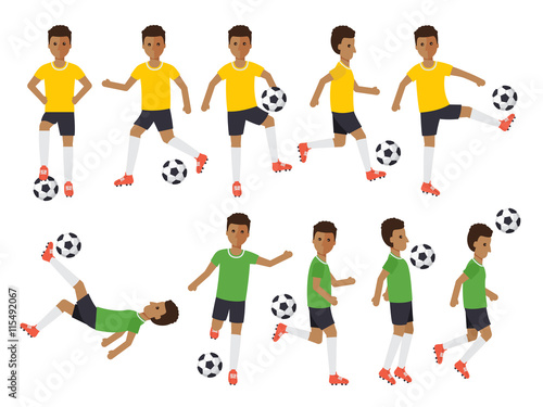 Soccer players  football sport athletes in actions