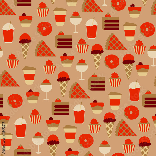 Seamless Background with Sweets and Candies