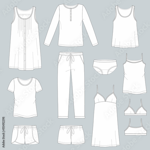Set of home women's clothing.
