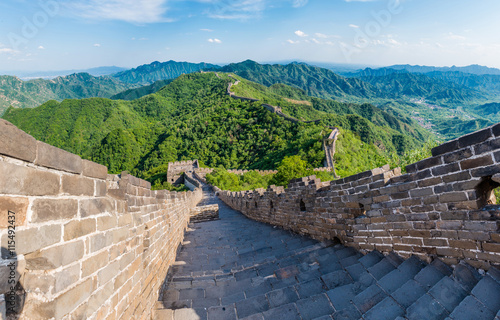 Valokuva Panoramic view of Great Wall of China