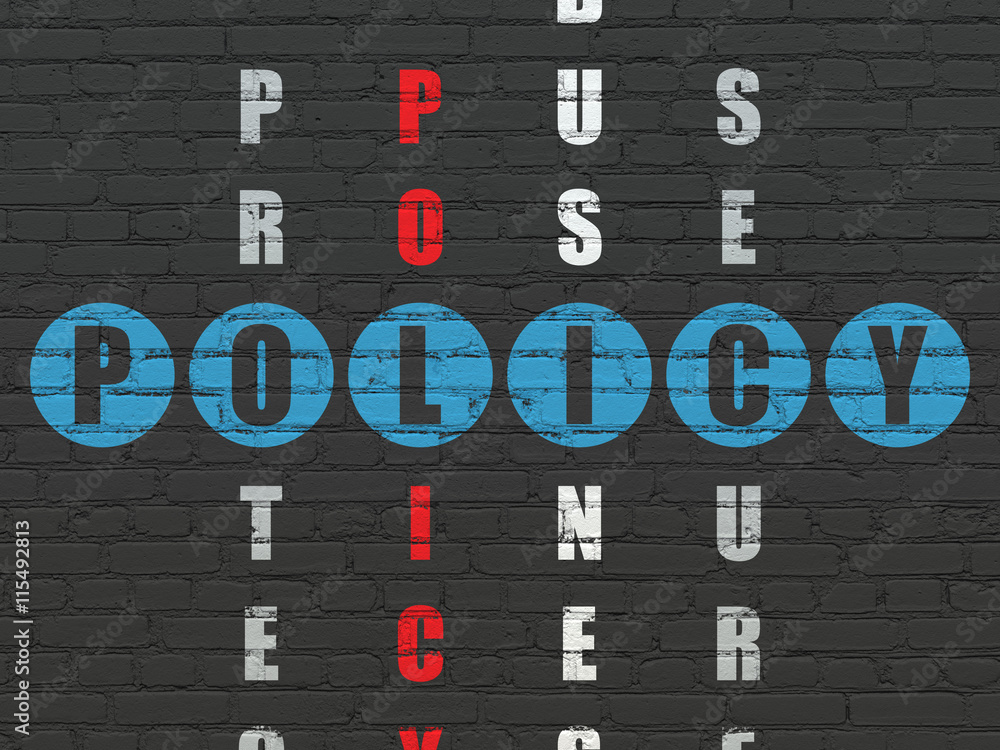 Insurance concept Policy in Crossword Puzzle Stock Illustration