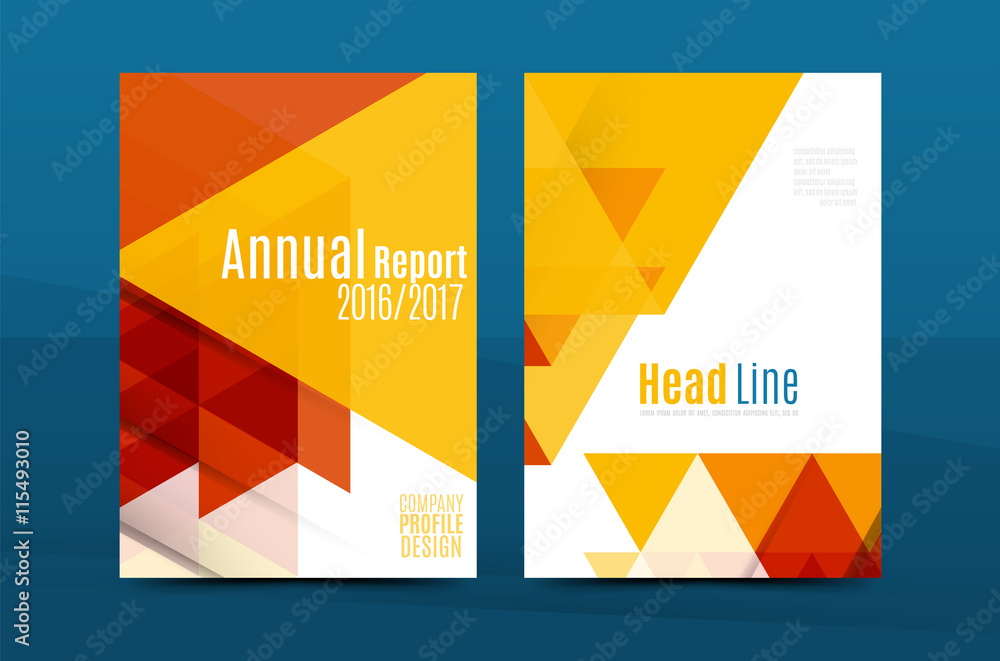 Orange annual report A4 cover. Brochure template layout, magazine, flyer or booklet