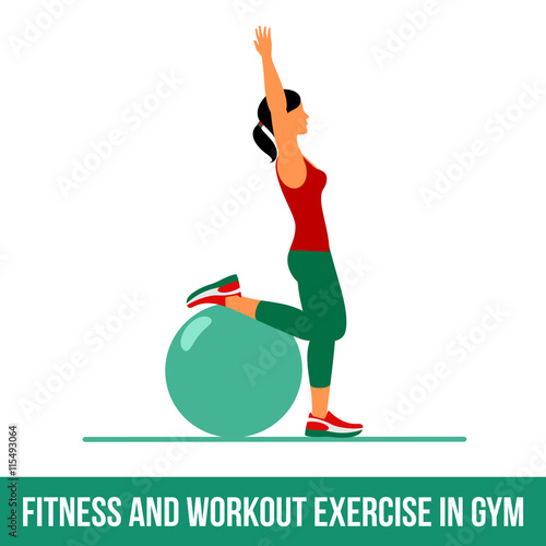 Aerobic icons. Ball exercise