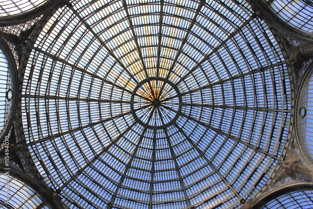 NAPLES, ITALY - JULY 6, 2016: Galleria Umberto in Naples, Italy.