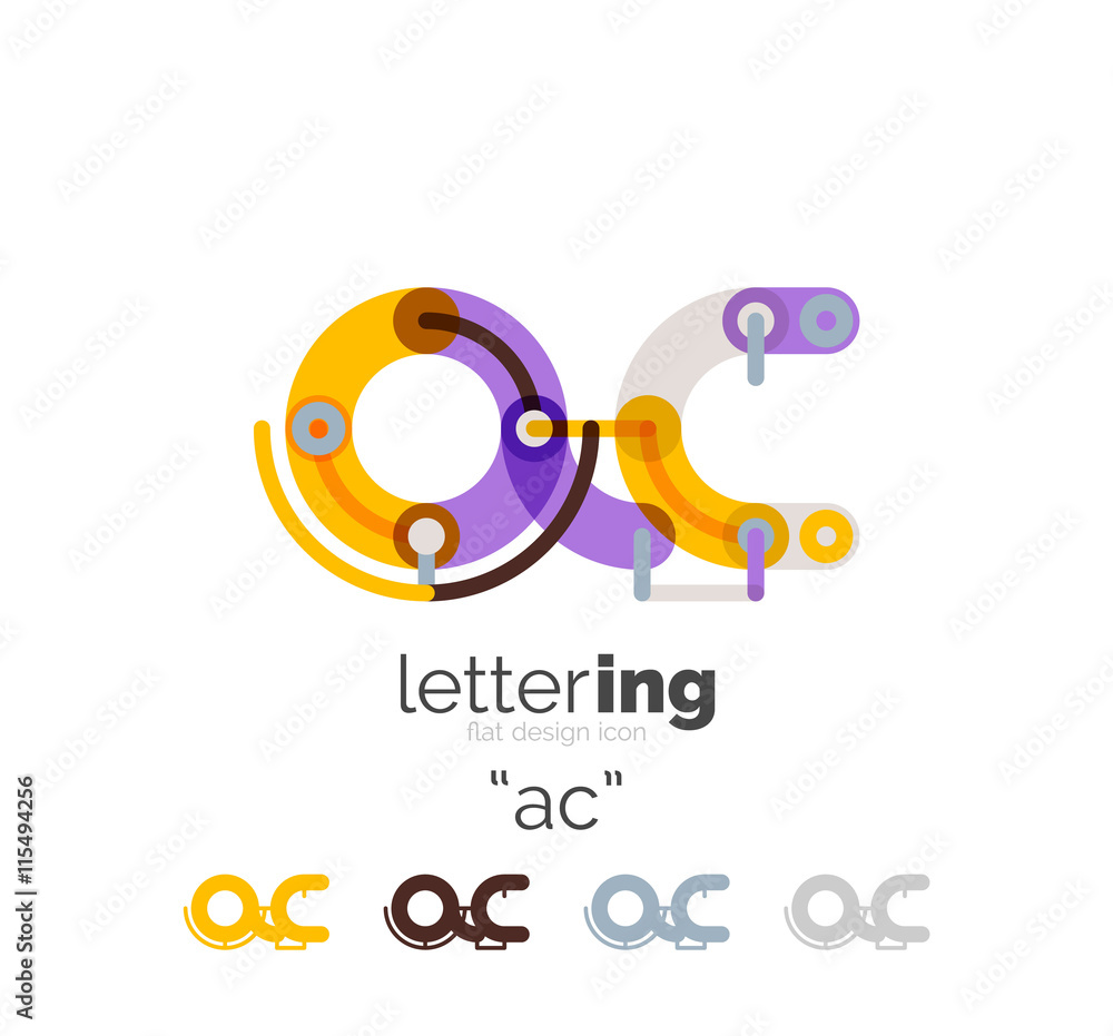 Fototapeta premium Linear business logo letter