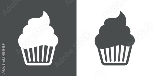 Icono plano cupcake