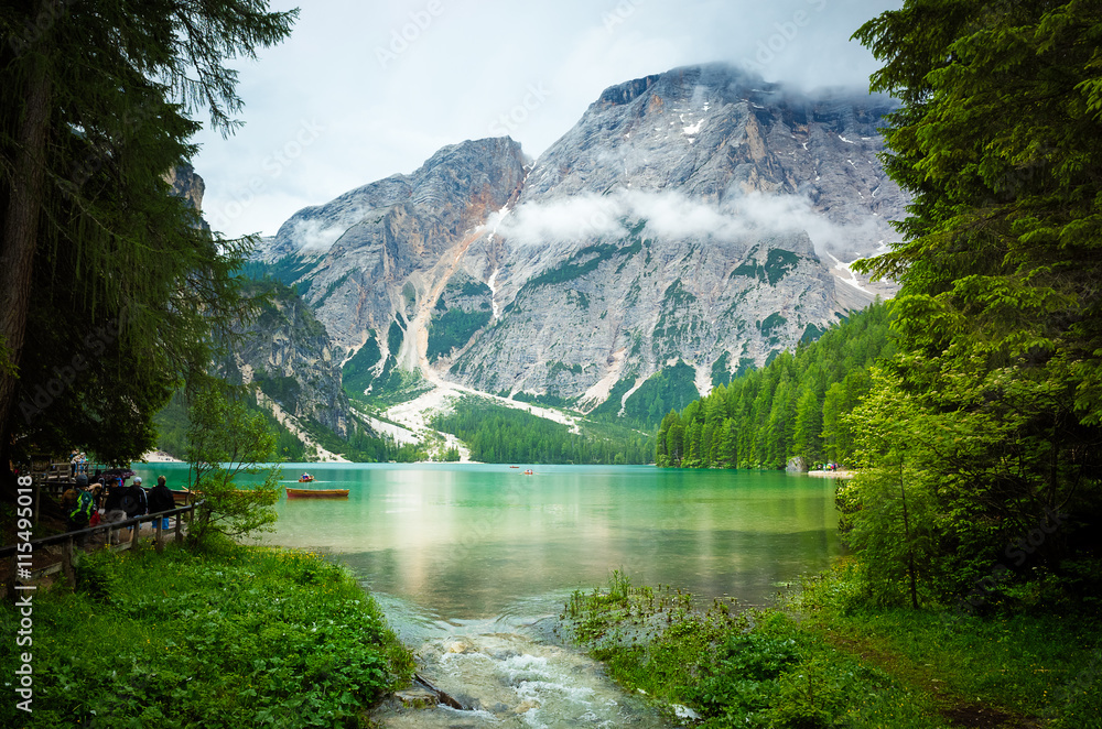 Fototapeta Jezioro Braies, Trentino, Włochy