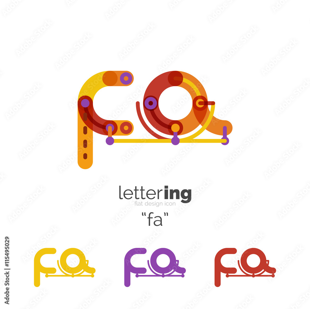 Obraz premium Linear initial letters, logo branding concept