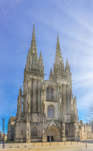 La Cathédrale de la ville de Quimper en Bretagne France - The Cathedral of the city of Quimper in Brittany France 