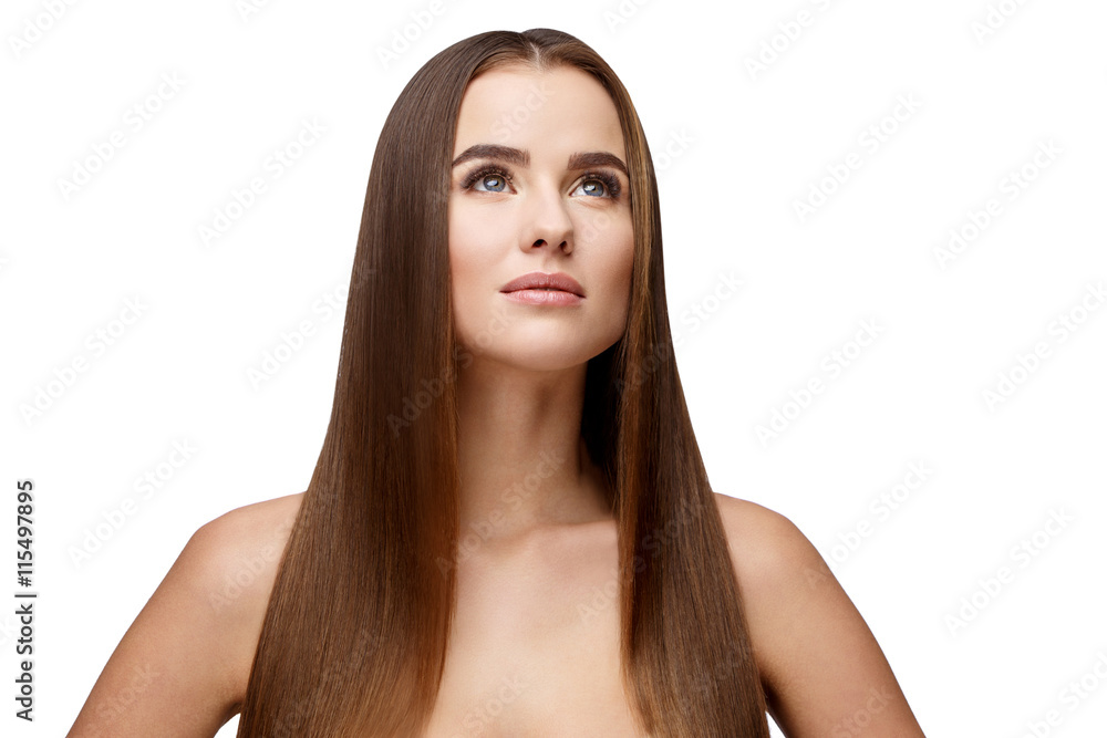 Naklejka premium Beautiful Young Woman with Clean Fresh Skin