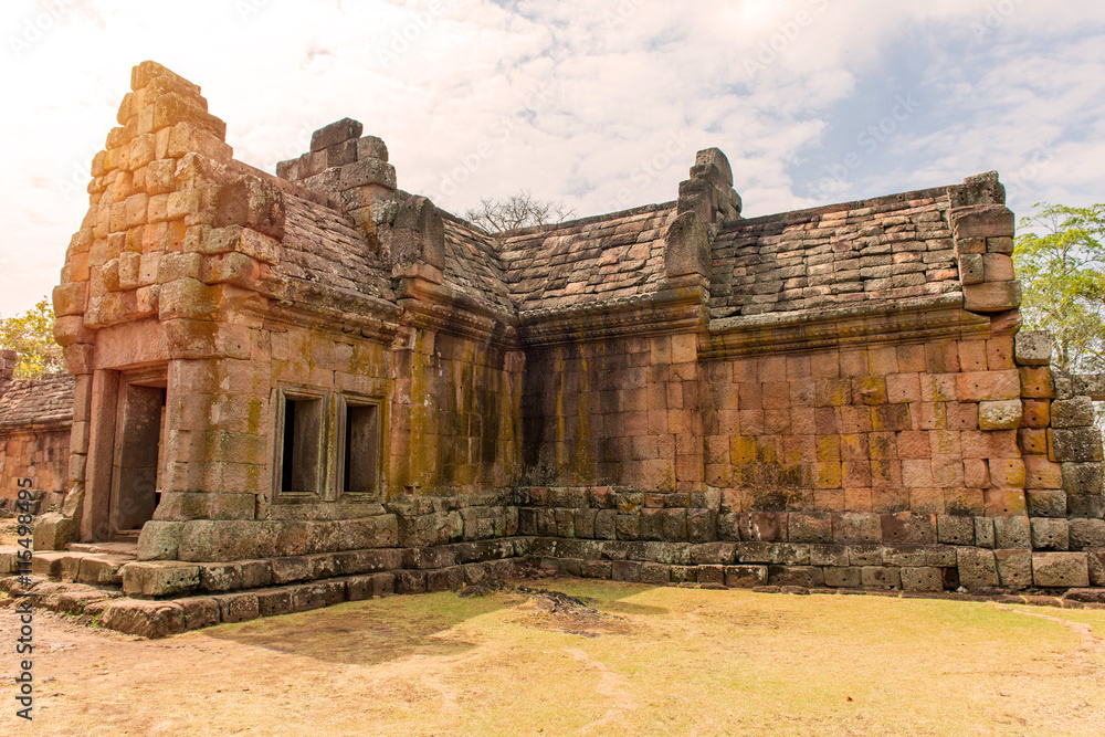 Stone castle in Prasat Hin Phanom rung Historical Park, Thailand