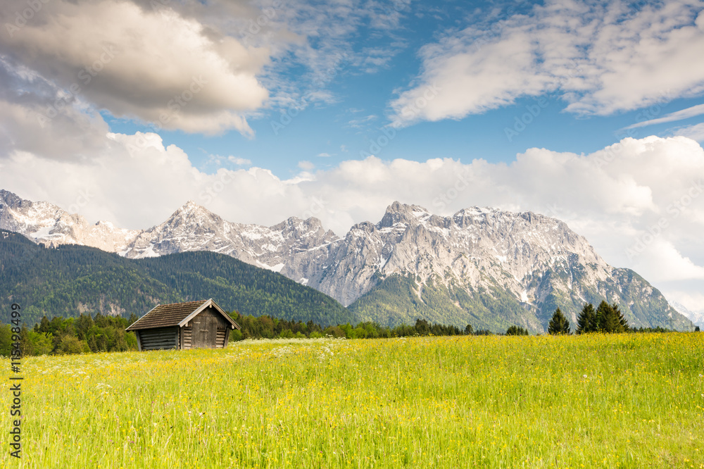 Karwendel mountains in the alps of Bavaria