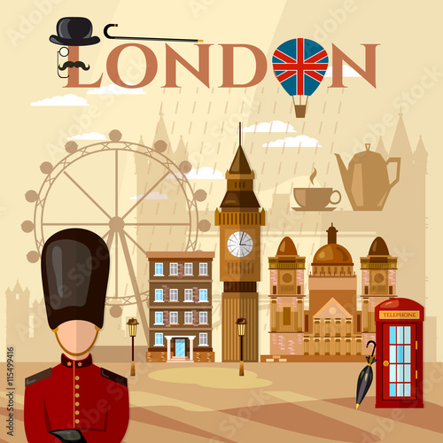 London and United Kingdom attractions symbols landmarks England