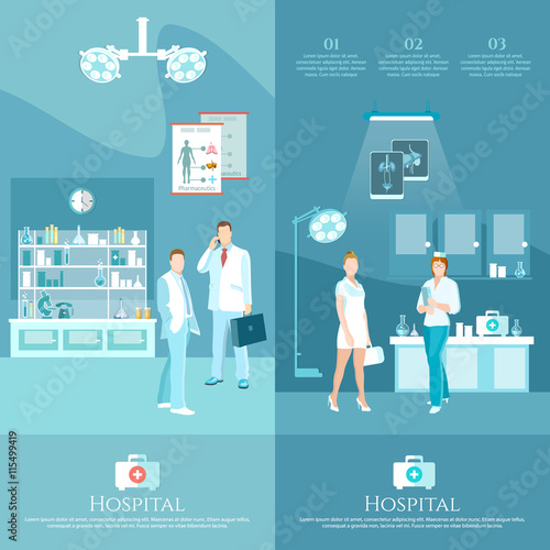 Medicine banners health service surgery operation room