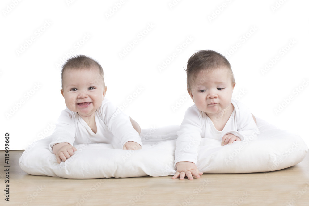 twin baby girls on lying on tummy twin baby girls on lying on tummy