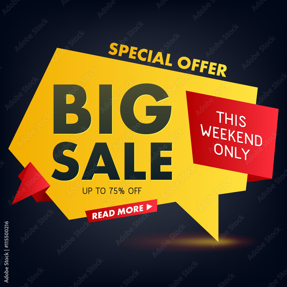Big Sale offer poster banner vector illustration. Big Sale offer poster banner vector illustration.