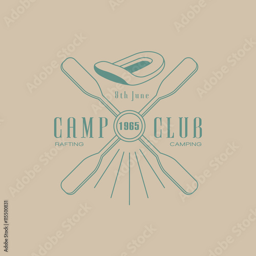 Rafting Camp Club Emblem Design